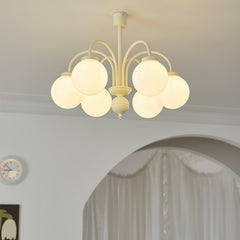 Cream Glass Sphere Ceiling fixture Chandelier
