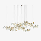 Gold White Leaves Combination Gingko Candelabrum Chandeliers