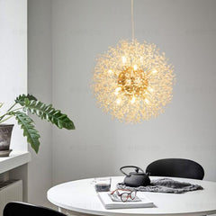 24" Crystal Dandelion Sphere Ceiling Light