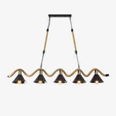Hemp Rope Industrial Wave Gasolier Chandelier