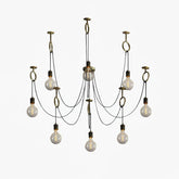 Industrial Spider Gasolier Chandelier