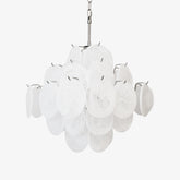 Isadora Murano White Disc Electrolier Chandelier