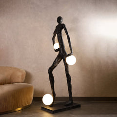 Kicking Ball Sculpture Character Reading Lamp Floor Lamp