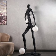 Kicking Ball Sculpture Character Reading Lamp Floor Lamp