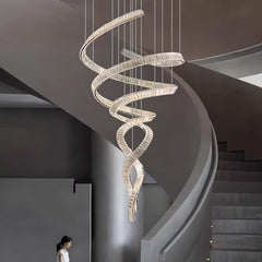 Long Spiral Crystal Ceiling fixture Chandelier