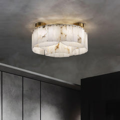 Luxe Alabaster Brass Flush mount light Ceiling Lamp
