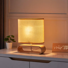 Moti Wood Side table lamp Table Lamp