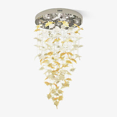 Multicolor Crystal Maple Leaf Gasolier Chandelier