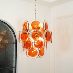 Murano Orange Disk Glass Pendant light Chandelier