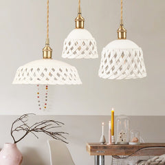 Openwork Ceramic Hanging light Pendant Lamp