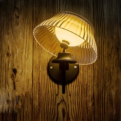 Black Metallic Arm Solar Outdoor Wall Light - Adjustable Acrylic Shade