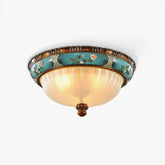 Retro Floral Resin Recessed Overhead fixture Ceiling Light