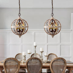 Retro Globe Weathered Gasolier Chandelier