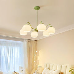 Ribbed Glass Matcha Electrolier Chandelier