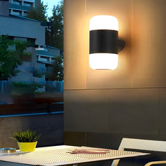Round Up and Down Light LED Waterproof Black Modern Outdoor Wall Lamp