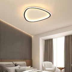 Black Abstract Shaped Industrial Flush Mount Bedroom Ceiling Lights