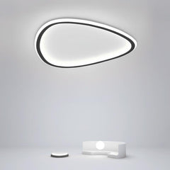 Black Abstract Shaped Industrial Flush Mount Bedroom Ceiling Lights