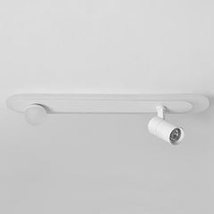 Rectangular LED Small Flush Mount Light with Spherical Bulb Spotlight