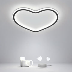 Heart Shaped Industrial Black Flush Mount Ceiling Lights for Bedroom