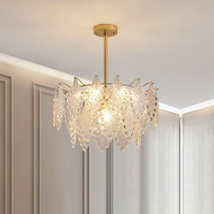 Tiered Carved Glass Electrolier Chandelier