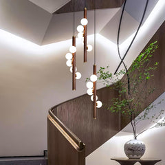 Vertical Orb Timber Drop light Pendant Lamp