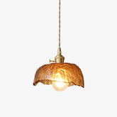 Vintage Brown Glass Droplight Pendant Light