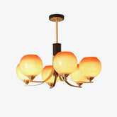 Vintage Caramel Globe Gasolier Chandelier