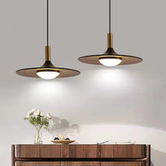 Walnut Wood Dish Hanging light Pendant Light