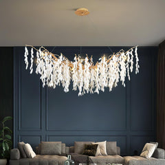 White Jade Branch Brass Gasolier Chandelier