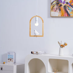 Wood Bird Resin Houselight Pendant Light