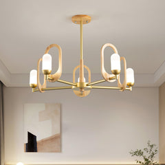 Wood Art Halo Gasolier Chandelier