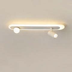 Rectangular LED Small Flush Mount Light with Spherical Bulb Spotlight