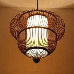 2-Tiers Bubble Dark Brown Moroccan Pendant Light with a Large Central Light