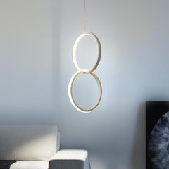 Interlocking Dual Ring Design Pendant Lighting Aluminum Acrylic LED Ceiling Light