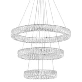 32" Wide LED Crystal Ring Chandelier