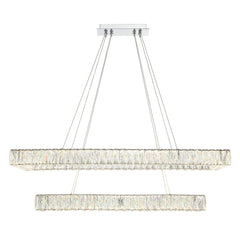 42" Wide LED Crystal Linear Chandelier