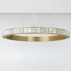32" Natural Marble Modern Ring Chandelier