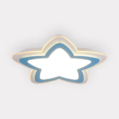 Star Shape Metal Flush Mount White Ceiling Light with a Finish and Single LED Light