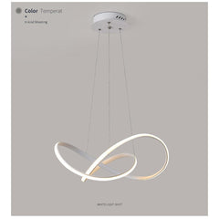 Nordic Style Design Black Chandelier Modern Aluminum Silica Gel Ceiling Light