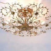 6-lichts Kristallen Bloem LED Moderne Kroonluchters Plafondlamp Opbouw