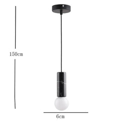 Elongated Cylindrical Metal Ceramic LED Modern Island Lights Pendant Lighting