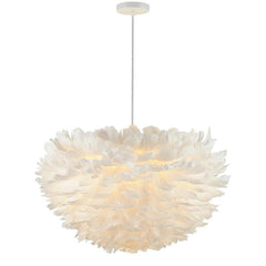 Novelty Modern Feather Design Pink Chandelier Metal Ceiling Light