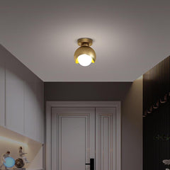 6'' LED 1-Light Globe Small Flush Mount Light Nordic Copper Ceiling Light