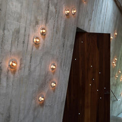 Round Bowl Glass LED Waterproof Transparent Rustic Outdoor Wall Lights