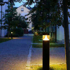 Round Aluminum LED Waterproof Black Modern Outdoor Light Post Lamp