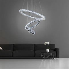 3-Ring Adjustable Circles Tiered Crystal Bling Hanging Modern Chandeliers