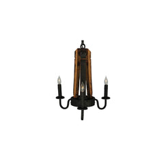 17" Wide Barrel Stave Madera 3 Light Chandelier
