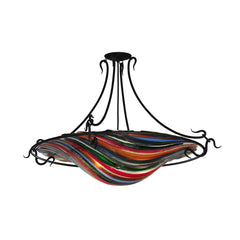 36" W Fused Glass Semi-Flushmount Ceiling Fixture