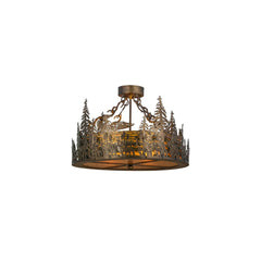 Loon 4 Light 22" Wide Semi-Flush Drum Ceiling Fixture