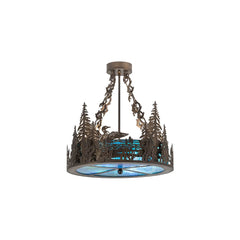 Loon 4 Light 20" Wide Semi-Flush Drum Ceiling Fixture